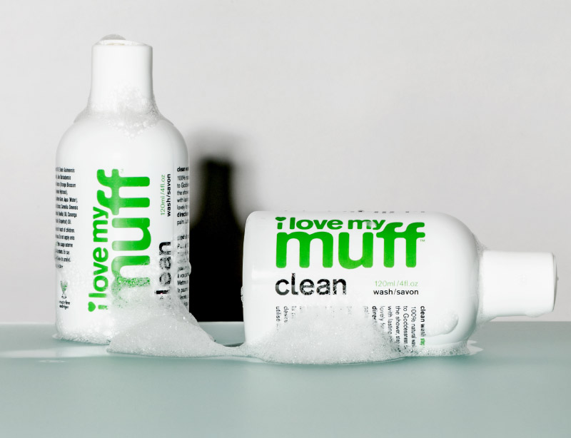 I Love My Muff Clean Green Bottle