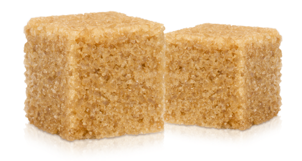 Two brown sugar cubes